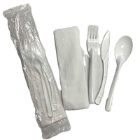 Sanfacon Industries Cutlery Kit - 500 Pack-White Polypropylene