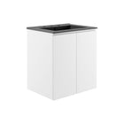 Modway Bryn 24" Wall-Mount Bathroom Vanity - White/Black-Modern Bathroom Vanity