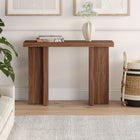 Hudson&Canal Dimitra 42"W Console Table - Satin Walnut-Features easy assembly