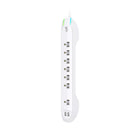 360 Electrical Idealist 3.4 7-Outlet Surge Strip with USB ports and 6-ft Cord - White-7 Outlets with sliding safety covers to meet all your power needs