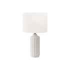 Monarch Specialties 23" H Contemporary Table Lamp - Cream Ceramic / Ivory / Cream Shade-This stylish 23"h table lamp features a chic, ribbed glossy cream ceramic base paired with a sophisticated ivory fabric shade, making it the perfect accent piece to elevate any decor style