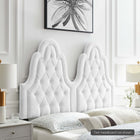 Modway Augustine Tufted Performance Velvet Twin Headboard - White-Performance Velvet Upholstery