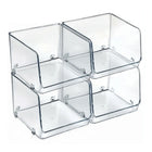 Azar Small Stackable Plastic Storage Bin - 2 Pack-Clear construction for quick visibility and easy organization
