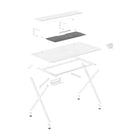 Emerge Vizon 47" Gaming Desk - White-Headphone hook and cup holder attachments for storing accessories
