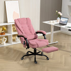 Vinsetto 7-Point Vibration Massage Office Chair with Footrest and Swivel Wheels - Pink-Adjustable seat height from 18.1" to 22" (46cm to 56cm) to fit your sitting style