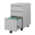 Ceha MDG Series Box-Box-File Mobile Pedestal - Metal Grey-Smooth Operation: Filing drawers with telescopic rails for effortless access.