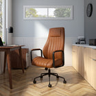 Union & Scale Industria Manager Chair - Brown-Integrated lumbar support provides ergonomic support for long workdays