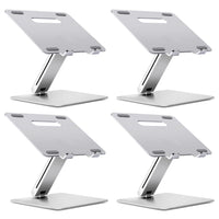 ShoppingAll Adjustable Ergonomic Laptop Stand Riser for Laptops Up to 17" - Silver - 4 Pack-The laptop stand is made of resilient 3mm thick premium aluminum alloy, it weighs 1.6kg / 3.5lbs