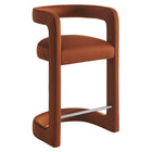 Modway Winslow Performance Velvet Counter Stool - Rust-Barrel Back Design