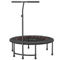 Soozier 39" Mini Exercise Trampoline Indoor Fitness Rebounder - Black-6 Steel leg base with anti-slip rubber caps for great stability while in use   