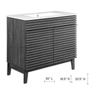 Modway Render 36" Bathroom Vanity - Charcoal/White-Tapered Wood Legs