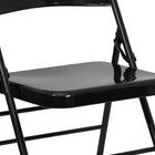 Flash Furniture HERCULES Series Triple Braced & Double-Hinged Black Metal Folding Chair-18 Gauge Steel Frame