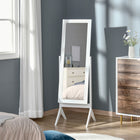 HOMCOM Full Length Mirror Free - 18.5" W x 58.25" H - White-The full size mirror can be installed in your bathroom, dressing room, bedroom, etc. 