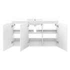 Modway Bryn 48" Wall-Mount Bathroom Vanity - White-8" Centerset Faucet Holes