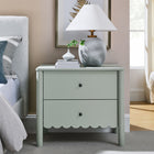 Modway Emmeline Scalloped 2-Drawer Nightstand - Sage-Non-Marking Floor Glides