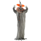 HOMCOM Animatronic Clown Prop Halloween Decoration-Orange classic clown design with a bendable arm 
