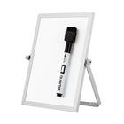 Quartet Double‑Sided Desk Mirror & Dry Erase Board - 5" x 7" - Silver Frame-Two‑in‑One Design: Mirror on one side, dry erase whiteboard on the other