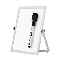 Quartet Double‑Sided Desk Mirror & Dry Erase Board - 5" x 7" - Silver Frame-Two‑in‑One Design: Mirror on one side, dry erase whiteboard on the other