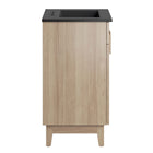 Modway Miles 24" Bathroom Vanity - Black/Oak-Non-Marking Foot Caps