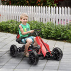Aosom 12V Kids Electric Go Kart for 3-8 Year Olds - Red-EVA wheels are designed to handle all types of roads 