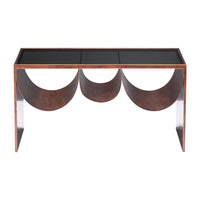Zuo Aveiro Coffee Table - Copper/Black-Tinted Tempered Glass rectangular shape tabletop