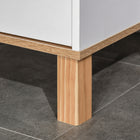 Kleankin Tall Slim Bathroom Storage Cabinet with Adjustable Shelf - White-Open Shelf Size: 14.25"W x 11.5"D x 10.75"H  