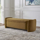 Modway Nebula Upholstered Performance Velvet Bench - Cognac-Stain-Resistant Performance Velvet