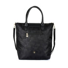 Karla Hanson Millie Women's Rose Print Foldable Shopping Bag - Black-Black, vegan faux leather, nylon