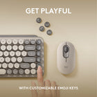 Logitech POP Keys Wireless Mechanical Keyboard with Customizable Emoji Keys - Mist-Fun bouncy typing: Experience typing that’s almost addictive on typewriter-style mechanical keys, feel your fingers bounce across the comfy, scooped keys as they click, clack and pop