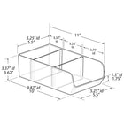 Azar Small Stackable Plastic Storage Bin - Clear - 4 Pack-Removable dividers for customizable compartments