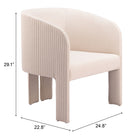 Zuo Hull Accent Chair - Beige-6