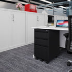 Ceha MDG Series Box-Box-File Mobile Pedestal - Jet Black -Sleek Design: Integrated drawer handles for a clean, modern look.