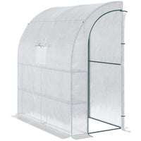 Outsunny 7' x 3' x 7' Outdoor Lean-to Walk-In Greenhouse- Our product is an excellent option if you're seeking a way to lengthen your growing season and safeguard your plants
 