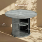 HOMCOM 31.5" Round Coffee Table with Storage - Grey-Felt pads protect flooring and stabilize on uneven surfaces