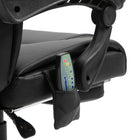 Vinsetto Massage Office Chair with 6-Point Vibration and Footrest - Black-Use massage with a wired remote control and with the side pocket to store