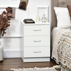 HOMCOM Bedside Table with 3 Drawers - White-Melamine coated particleboard frame is strong and easy to wipe clean