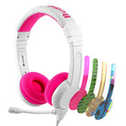 BuddyPhones School Kids on Ear Headphones - Pink-Headphone style on-ear, design for kids with SafeAudio