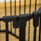 PawHut Pet Safety Playpen Room Divider - Black-Colour: Black