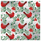 Rosedale Metallic Wrapping Paper - 30" W x 144" L - Cardinals-Cardinal Design