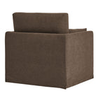 Modway Wellfleet Slipcovered Linen-Blend Armchair - Cocoa-Rubberwood Legs With Floor Glides