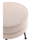 Manhattan Comfort Bailey 18.11" Mid-Century Modern Polyester Blend Upholstered Ottoman - Oatmeal with Black Legs - 2 Pack-Leg Height Measures: 8.66 in