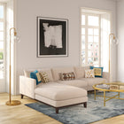 Hudson&Canal Harrison Arc Floor Lamp with Glass Shade - Brass/Clear-Includes a 8 ft. cord with foot switch