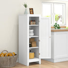 HOMCOM 40" H Kitchen Pantry Cabinet with Adjustable Shelves and Single Door for Dining Room - White-Laminated particleboard for easy maintenance 