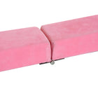 Soozier 7 ft Folding Balance Beam - Pink-Low profile and anti-slip suede surface make tumbles onto a mat low risk 