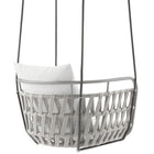 Modway Kaliah Outdoor Patio Aluminum Swing Chair - Light Grey White-Assembly Required