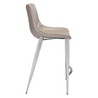 Zuo Magnus Counter Stool - Brown/Silver - Set of 2-Dimensions: 21.7" L x 20.7" W x 39.8" H