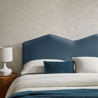 Modway Cosette Performance Velvet Queen Size Headboard - Cadet Blue-Contrast Piping Trim