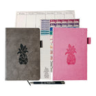 Wamaco Pineapple Passionate Planner Collection - Grey Planner, Fushia Journal, Stickers, Notepad, Weekly Deskpad, Pen-Versatile – This Complete planning collection comes with a 13 Month Undated Planner that allows you to pick up where you left off and a journal to make sure you don’t miss a thought or a note.