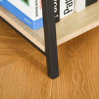 HOMCOM Modern Bookshelf Storage with 5-Tier Wide Shelving - Oak-Easy assembly with all tools and hardware provided