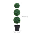 Outsunny 44" Artificial Boxwood Topiary Ball Tree - Dark Green - 2 Pack-Robust nursery pots provide stable bases 